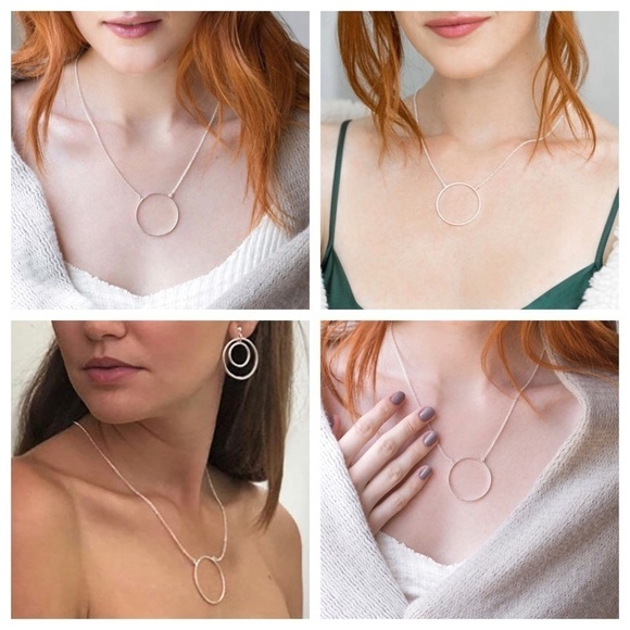 Lele Sadoughi Silver Circle Necklace - Picture 12 of 12